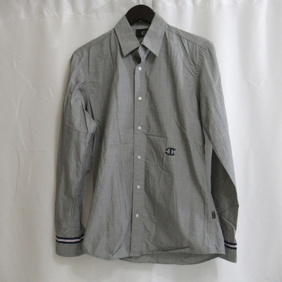 Just Cavalli Gray Cotten Button-Up Shirt Size 44 - Picture 11 of 11